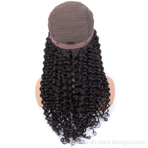 Cuticle Aligned Raw Virgin Hair Front Wigs Short Curly Brazilian hair 4*4 13*4 Lace 16-34 Inches Natural Black